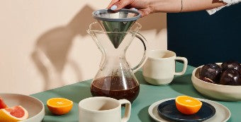 Able Metal Coffee Kone in a breakfast setting